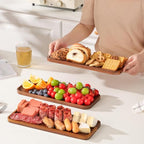 Small Solid Acacia Wood Serving Trays and Platters - Wooden Mini Charcuterie Boards, Rectangle Cheese Board for Food, Bathroom, Home Decor, Kitchen Counter, (14" x 5.5", 1 Pack) - size: 14" x 5.5" x 0.6"