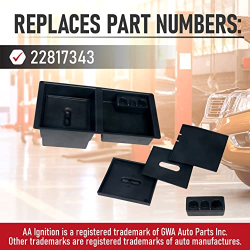 AA Ignition Center Console Organizer Tray - Replaces Part 22817343 - Compatible with Chevy, GMC Vehicles - 2014-2019 Silverado 1500, 2500 HD, Suburban, 3500 HD, Tahoe, Sierra, 2500, Yukon, XL