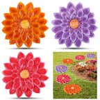 Cinnvoice 3 Pack Garden Stepping Stone Outdoor, Decorative Dimensional Resin Stepping Stones for Patio Pathway Landscaping Walkway Sculpture Yard Backyard Lawn(Dahlia,10 Inches) - size: 10 Inches, style: Dahlia