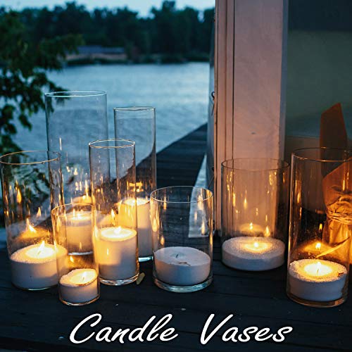 CYS Excel (H:16” D:4”) Tall Clear Glass Cylinder Vase | Multiple Size Choices Glass Flower Vase Centerpieces | Tall Hurricane Floating Candle Holder - size: H-16" D-4"