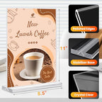 Acrylic Sign Holder 8.5x11, 10 Pack Clear Table Plastic Vertical Clear Double Sided Flyer Display, Picture Menu Stand Paper Holder Photo Sign Holder Suitable for Restaurants Office Store Show Fair - color: Vertical 10 Pack 8.5x11