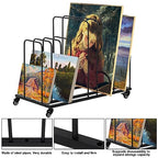 ikare Art Canvas Storage Rack, Art Drying Painting Rack with Wheels, Adjustable Art Storage Easel Display Stands for Canvas Boards, Panel, Crafts Drying & Print Racks, Frame