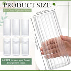 6 Pcs 8 Inch Tall Glass Ribbed Cylinder Vases Clear Floating Candle Flower Vase in Bulk, Hurricane Candle Holder for Wedding Housewarming Gift Table Centerpieces - color: Clear, size: 8 Inch