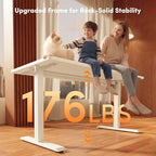 FEZIBO 55 x 24 Inchs Electric Standing Desk, Height Adjustable, Sit Stand Up, Computer Office Desk with Splice Board, White Frame/White Top - color: White, size: 55x24