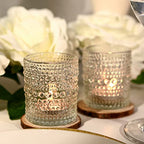 12 Pack Clear Votive Candle Holders Tea Light Candle Holders Bulk Tealight Glass Candle Holder for Table Weddings Party