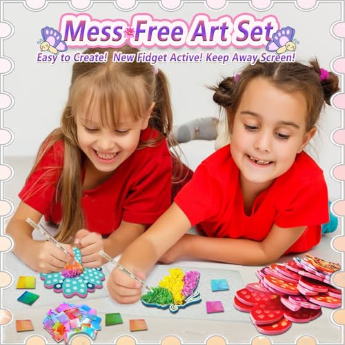 JRD&BS WINL Poke in Fun Art Kit for Kids Ages 3 up, Flower Bouquet Creative Decor Mess Free Art Set for Children Fun Activity Gifts for Boy and Girls 4-8 Year Old DIY Fabric Craft (Flower Bouquet) - style: Flower Bouquet
