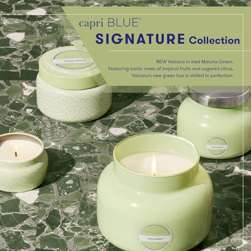Capri Blue Volcano Scented Candles - Luxury Candles for Home Scented with Tropical Fruit & Sugared Citrus - Long Lasting Soy Wax Blend - Petite Glass Jar (Iced Matcha Green, 8 oz) - color: Iced Matcha Green, size: 8 oz