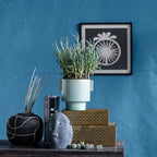 Creative Co-Op Round Decorative Stoneware Vase with Hand-Painted Intersecting Lines, Black and White