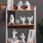 White Book Ends for Kids, Upgraded Astronaut Bookends Resin Spaceman Book Holders for Shelves Sturdy Book Stopper Book Ends to Hold Books Unique Outer Space Book Shelf Ends(F2-Silver Color) - color: Astronaut F-silver