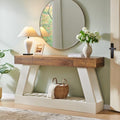 OKD 60" Farmhouse Entryway Table with Drawer, Console Table Behind Sofa, Narrow Long Entryway for Hallway, Living Room, Hallway, Behind Couch(Antique White) - color: Antique White