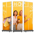 80 Inch LED Digital Signage Display, Foldable Seamless Stitching Kiosk, P1.86 GOB LED Screen Poster with Flight Case, Commercial Advertising Display for Events, Rentals and Weddings (Black, 1 Unit) - size: 1 Unit