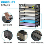 Marbrasse 2 Pack Desk Organizer with Handle, 6 Tier Paper Letter Tray, Mesh Desk File Organizer for Office, School and Home - color: 2 Pack 6 Tier - Black