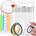 28 Pcs Nail Art Brushes Nail Art Tool Set Resin Nail Art Palette Sculpture Pen 2 Way Acrylic Silicone Carving Pen Dotting Pen Tool Manicure Kit for Home DIY Salon Nail Art (White) - color: White