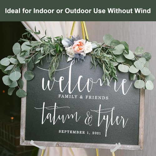 DANMO Easel Stand for Wedding Sign Poster 63'' Instant Display Floor Adjustable Metal Art Easel Gold - style: Gold