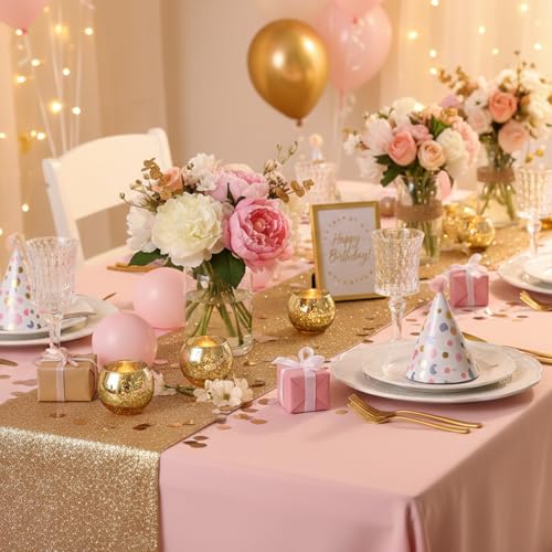 LAMORGIFT 12 Pcs Gold Votive Candle Holders- Gold centerpieces for Tables, Mercury Glass Votives for Wedding, Rehearsal Dinner, Engagement, Birthday Party Decorations - color: Gold