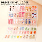 Nails Storage Box with Stand for Fake Nail,Large Empty Nail Box Case Use for Press On Display & Storage,Nail holder for Painting Practice,Acrylic Nail Display Stand for Design Home