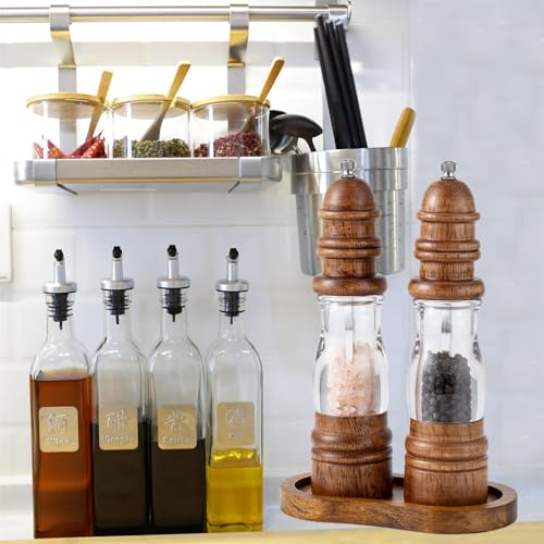Salt and Pepper Wood Mill Tray, Retro Colour Pepper Grinder Rest, Work Surface and Dining Table Protector (Pepper Mill not Included) - color: G Retro Colours Mill Rest