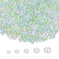 PATIKIL 1000 Pcs No Hole Pearls, 3mm 4mm 5mm 6mm 8mm Mini Round Faux Pearl for Art Crafts Jewelry Making Nail Vase Filler Birthday Wedding Party, Green/Blue - color: Green/Blue