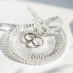 H&D HYALINE & DORA 4 Inch Butterfly Ring Holder Dish Butterfly Gifts for Women Glass Rings Tray Wedding Ring Holder Engagement Gifts - color: Butterfly