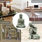 fazhongfa Mini Buddha Statue 4.7 Inch Natural Stone Handmade Buddha Sculptures Creative Zen Garden Aquarium Fish Tank Decorations Home Decor to Friend Family Mom Father as Gift (Meditation) - style: Meditation