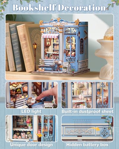 Book Nook Kit, DIY Miniature House Kits for Adult and Teens, Dollhouse Tiny Booknook Garden House Bookshelf, DIY Craft Gifts for Family and Friends (Sweet Marie) - style: Sweet Marie