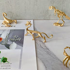 Gold Walking Dragon Sculpture Solid Metal Animal Ornament Mini Animal Figurine for Home Office Garden Desktop Decor - style: Walking Dragon