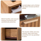 LEYAOYAO 31" Wide Fluted Nightstand with Charging Station, Oversized Extra Large 2 Drawers Night Stand,Brown Wood Bedside Table,Tall Bed Side End Tables,Modern Chest of Drawers Dressers for Bedroom - color: Brown, size: 2 Drawers