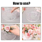 2 Pack Acrylic Clear Flower Vase, Round Centerpiece Vases 12 Holes Flower Vase, Low Holder with Holes for Home/Birthday Party/Dining Table Decorations