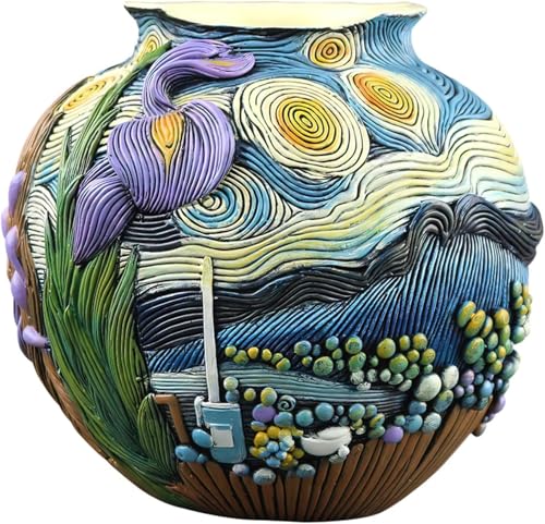 Starry Night Vase Plant Pot Unique Planters for Indoor Plants and Outdoor Plants - Unique Plant Pots and Vases for Home Decor Pot Comes with a Drainage Hole