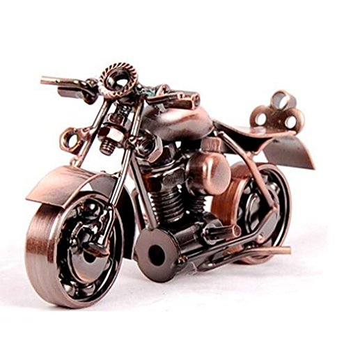 Trebisky Metal Motorcycle Decor Figurine Iron Motorcycle Sculpture Desk Decor Art Gift Vintage Home Office Decor Birthday for Men Friend Dad Son Him (Cruiser) - color: Copper Cruiser