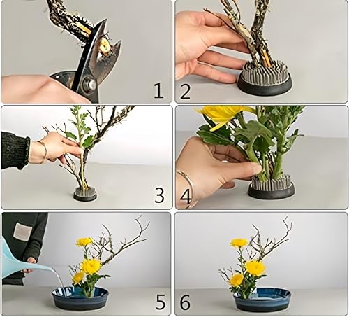 Floral Frogs for Flower Arrangements, 2.4" Round Metal Flower Frog Vase Arranger Black Pin Holder for Ikebana, DIY Flower Craft Arrangements (60mm Black) - color: 60mm Black