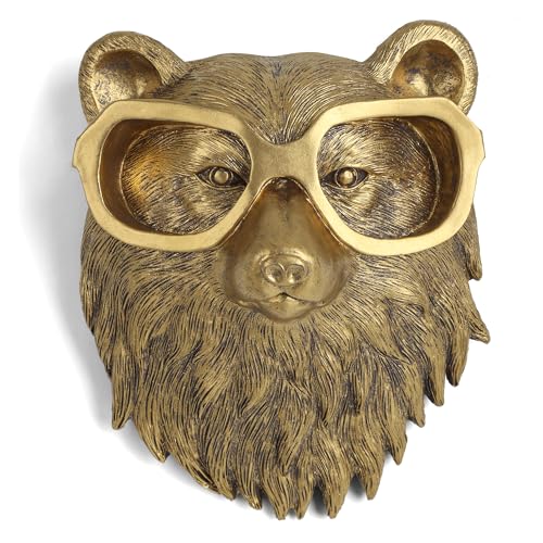 UITWMKTG Gold Animal Head Wall Decor Wall Sculpture Home Decor Statue for Living Room Office Bedroom Modern Decor for Men Women Bear - color: Bear