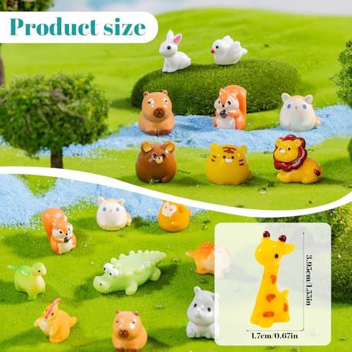 52pc Mini Resin Animal Figurines Set - Enchanted Fairy Garden & Desktop Decor, Eco-Friendly Collectible Gift | Vibrant Miniature Resin Animals for Moms, Women & Nature Lovers