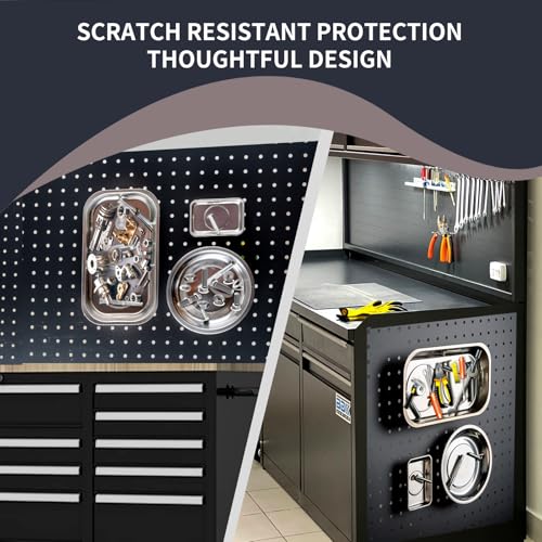 Strong Magnetic Stainless Steel Metal Tray Holder 3 piece Set Screws, Nuts, Small Parts Storage Box Tools
