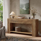 Tribesigns 70.9-Inch Console Tables for Entryway, Narrow Wooden Long Sofa Table Behind the Couch, Farmhouse Fluted Hallway Accent Table for for Living Room, Entrance, Foyer (Rustic Brown) - color: Rustic Brown