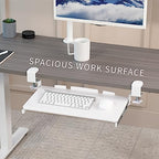 VIVO Small Keyboard Tray, Under Desk Pull Out with Extra Sturdy C Clamp Mount System, 20 (26 Including Clamps) x 11 inch Slide-Out Computer Platform Drawer, White, MOUNT-KB05ES-W - color: White, size: 20 inch