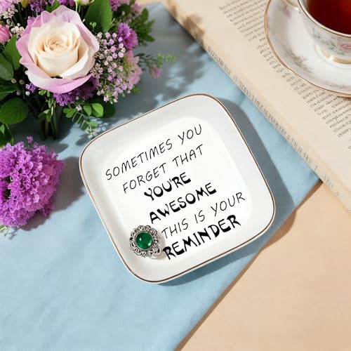 Inspirational Gifts for Women Ring Dish - You're Awesome - Unique Gifts Best Friends Gifts for Women Coworker Christmas Retirement Gifts - style: You're Awesome