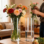2 Pack Acrylic Cylinder Vases, Non-breakable Vase for Centerpieces, 16 inch Tall Clear Flower Vase Bulk Floating Candle Holder for Wedding Table Home Decor and Party - size: 2 Pack(5''W x 16''H & 6''W x 16''H)
