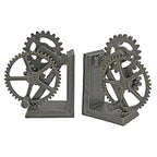 Design Toscano Industrial Gear Sculptural Iron Bookends