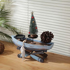 Nautical Candle Holder for Beach House Table & Lake House - Ocean Themed Farmhouse Boat Candlestick Holders, Marine Beach Style Handmade Coastal Accent, Housewarming Gifts
