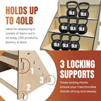 Wooden Portable Retail Table Display Stand Countertop 3 Step Riser Craft Shows, Farmers Markets Tradeshows |No Hardware Assembly Flat Pack Soap Display CBD Jewelry Spices Cups Tumblers Coasters