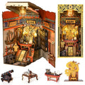 MiniCity DIY Book Nook Kit for Adults, 3D Wooden Puzzle Bookend Bookshelf Insert Decor with LED Light and Dust Cover (The Emperor's Study) - style: The Emperor's Study