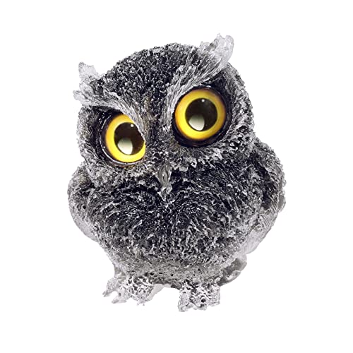 mookaitedecor Black Obsidian Owl Statue Sculpture Stone, Carved Animals Night Owl Figurine Crystal Ornament for Desktop Office Home Decor - color: Black, size: 2.36 inch