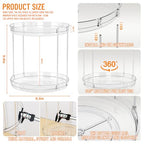 Yieach Clear 360 Rotating Bathroom Counter Organizer,2 Tier Spinning Perfume Organizer and Makeup Tower for Lotion,Hair,Face Skincare Beauty Products,Tiered Lazy Susan and Makeup Organizers for Vanity - style: Round