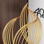 BOWERY HILL Gold Resin Geometric Metal Sculpture, 6.69" L x 3.5" W x 11.61" H, Abstract Twisted Design, Modern Tabletop Decor for Living Room, Office, or Shelves, Durable and Elegant Finish