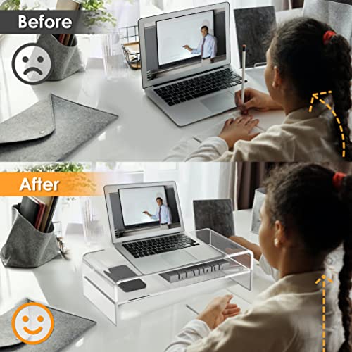 Acrylic Monitor Stand Riser Clear Computer Monitor Stand (Big)