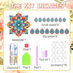 DIY Diamond Art Painting Candlestick Holders Mandala Flower Shape Desk Candle Tray Tabletop Ornaments for Wedding Festival and Party Home Table Centerpiece-Flower04 - color: Flower04
