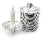 The Dreidel Company Extra Heavy Disposable Candle Holders, 100 Pack - Disposable Candle Drip Cup, Aluminum Foil Drip Cup Bobeches - size: 100-Pack