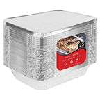 Disposable Aluminum Pans with Lids 9x13 (25 Pans and 25 Lids), Food Containers for Baking, Cooking, Heating, Storing and Prepping, Stock Your Home - size: 25 Pack w/ Lids