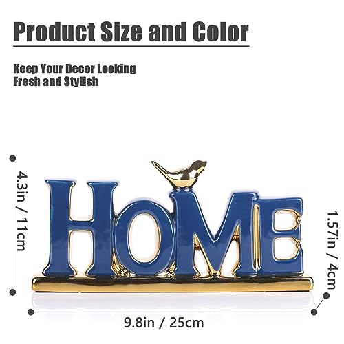 Love Sign Decoration,Blue and Gold Love Signs for Home Decor Statue,Gold Bird Sculpture Personalized Love Decor,Gold Style Figurine Decorative Ornaments for Living Room,Bedroom,Desktop,Cabinets - color: Blue, style: Home